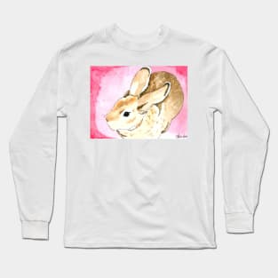 Daily Doodle 1 - Mini Rex Rabbit Watercolor Long Sleeve T-Shirt